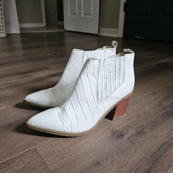 Marc Fisher Croco Emboss Leather Ankle Boot - Picture 7 of 11